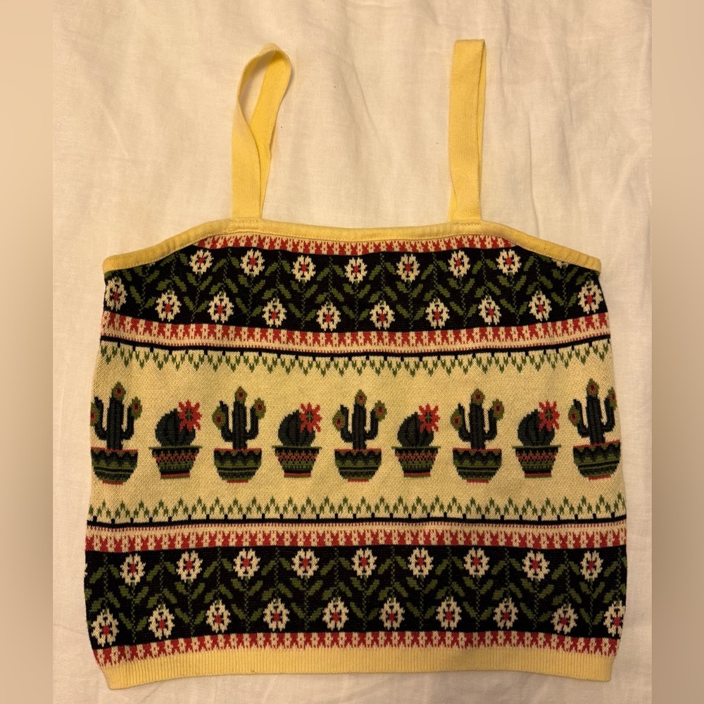 Anthropologie/Pilcro woven cactus tank